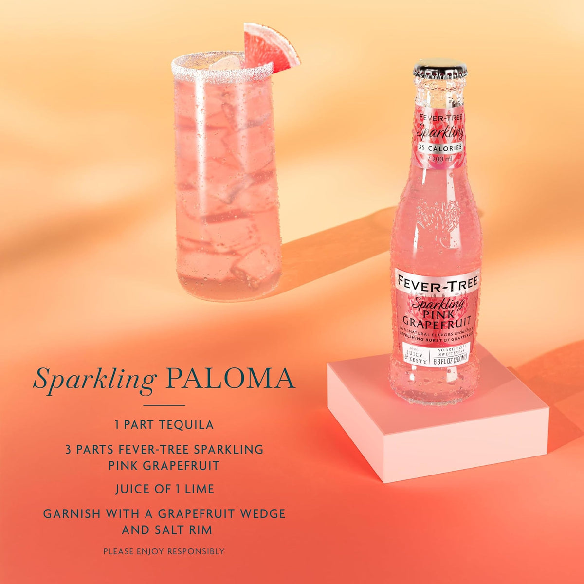 Sparkling Pink Grapefruit Soda Mixer, 24 Pack, 6.8 Fl Oz Bottles B151580