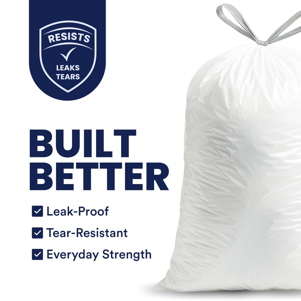 4 Gallon White Drawstring Trash Bags, 200 Count I380494