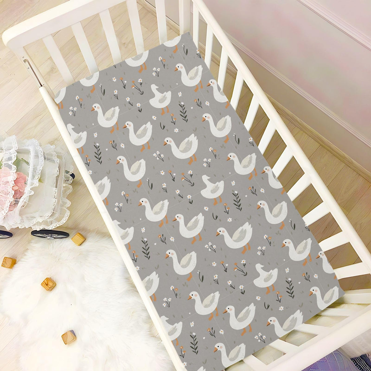 Soft Breathable Microfiber Crib Sheet Fits Standard Size Crib Mattress K835