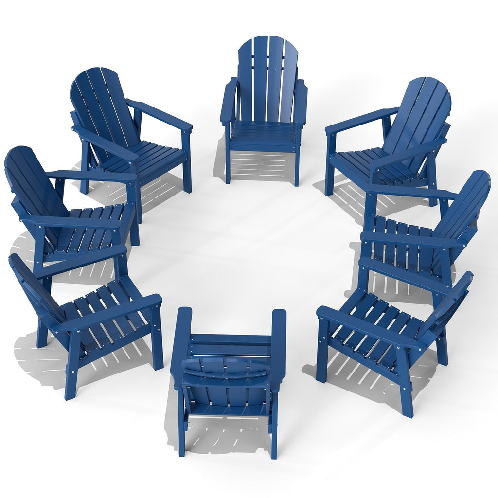 Navy Blue HDPE Adirondack Chair Set of 8 P763597