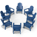 Navy Blue HDPE Adirondack Chair Set of 8 P763597
