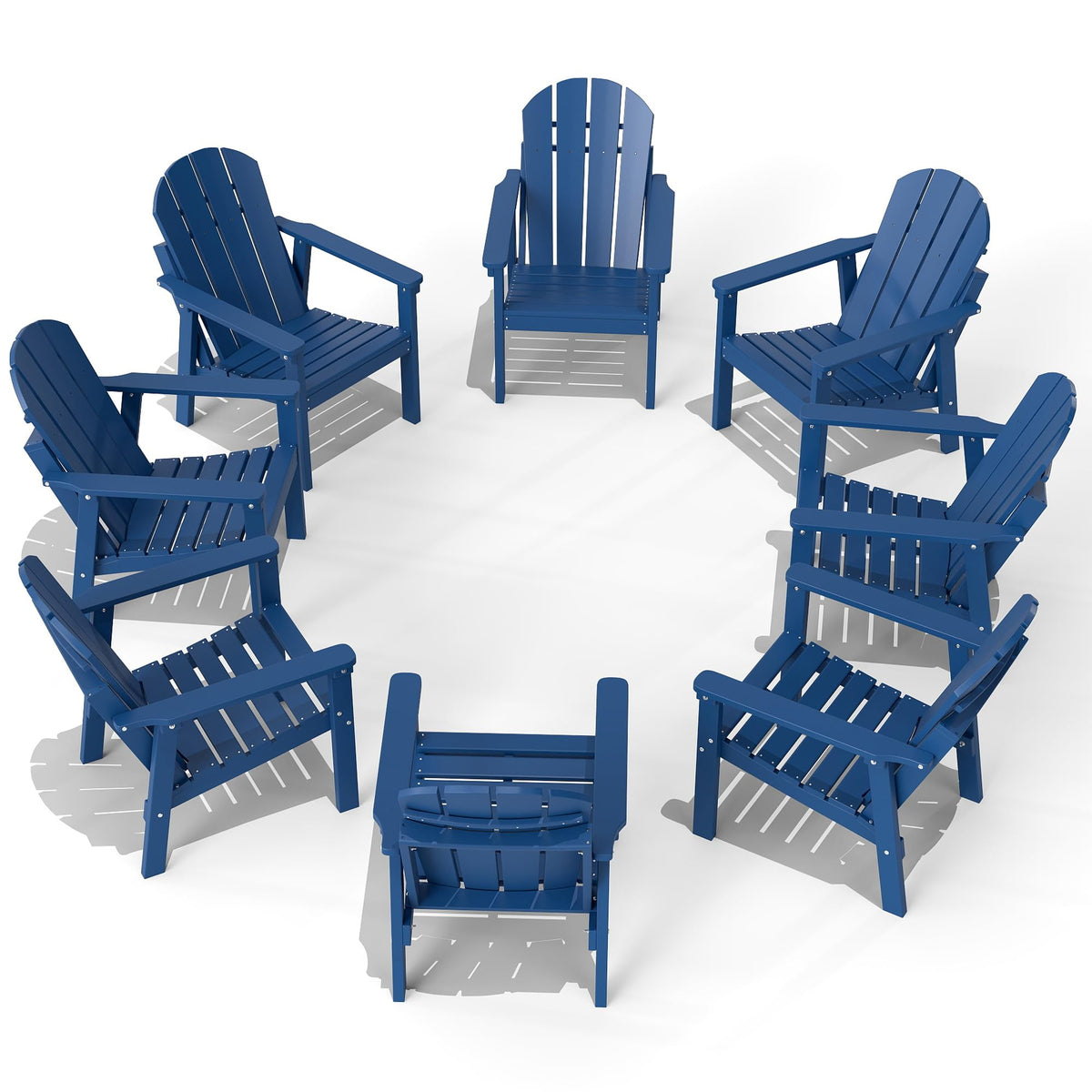 Navy Blue HDPE Adirondack Chair Set of 8 P763597