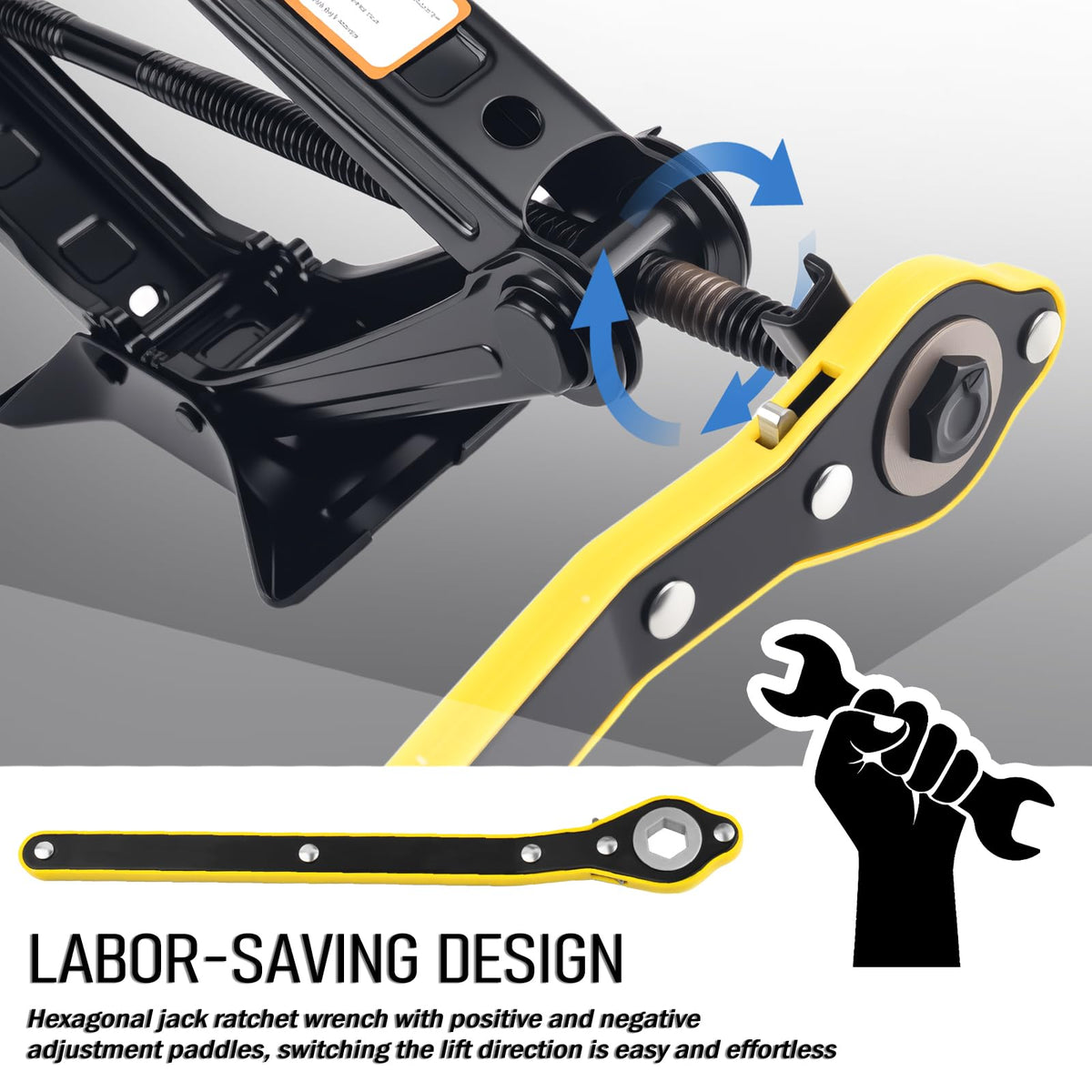 2 Ton Portable Scissor Jacks Set with Lug Wrench H401