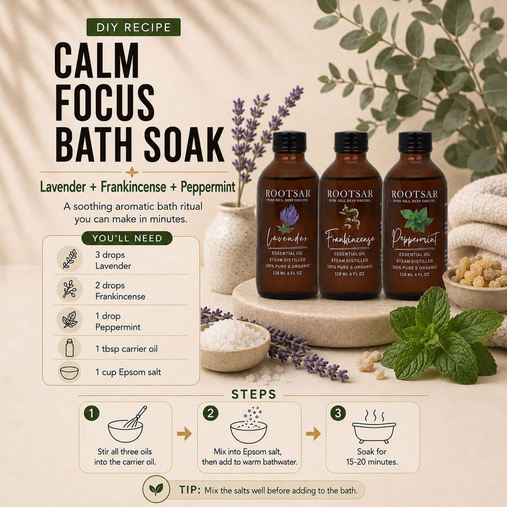 3 Pack Lavender Frankincense Peppermint Essential Oils 4 Fl Oz F480