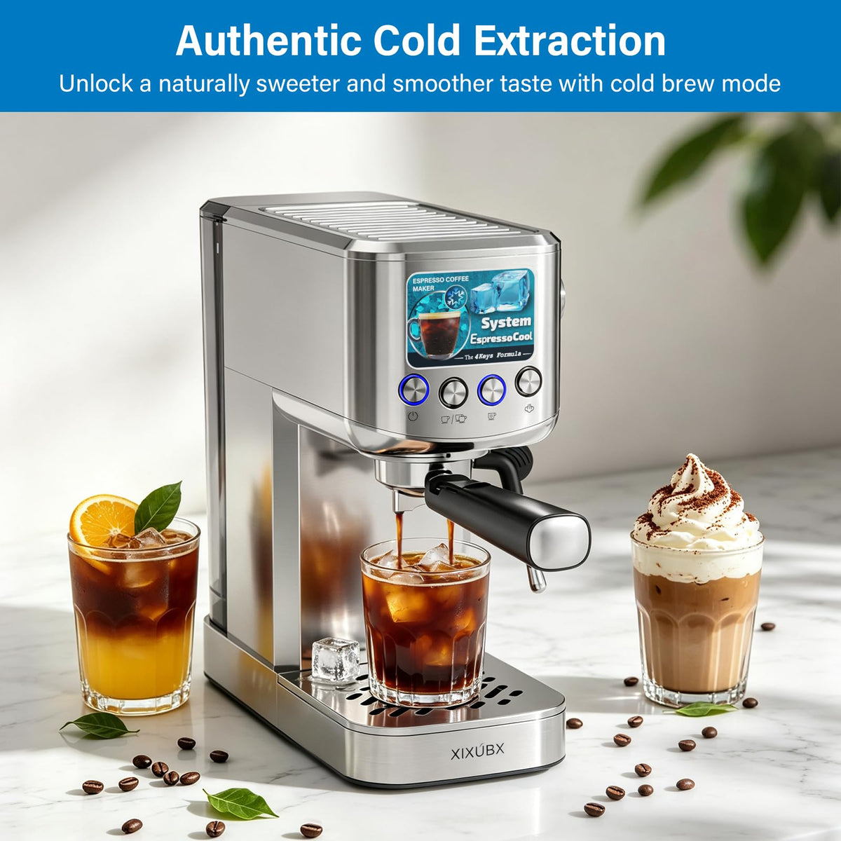 Cold Brew Espresso Machine with Milk Frother B63449