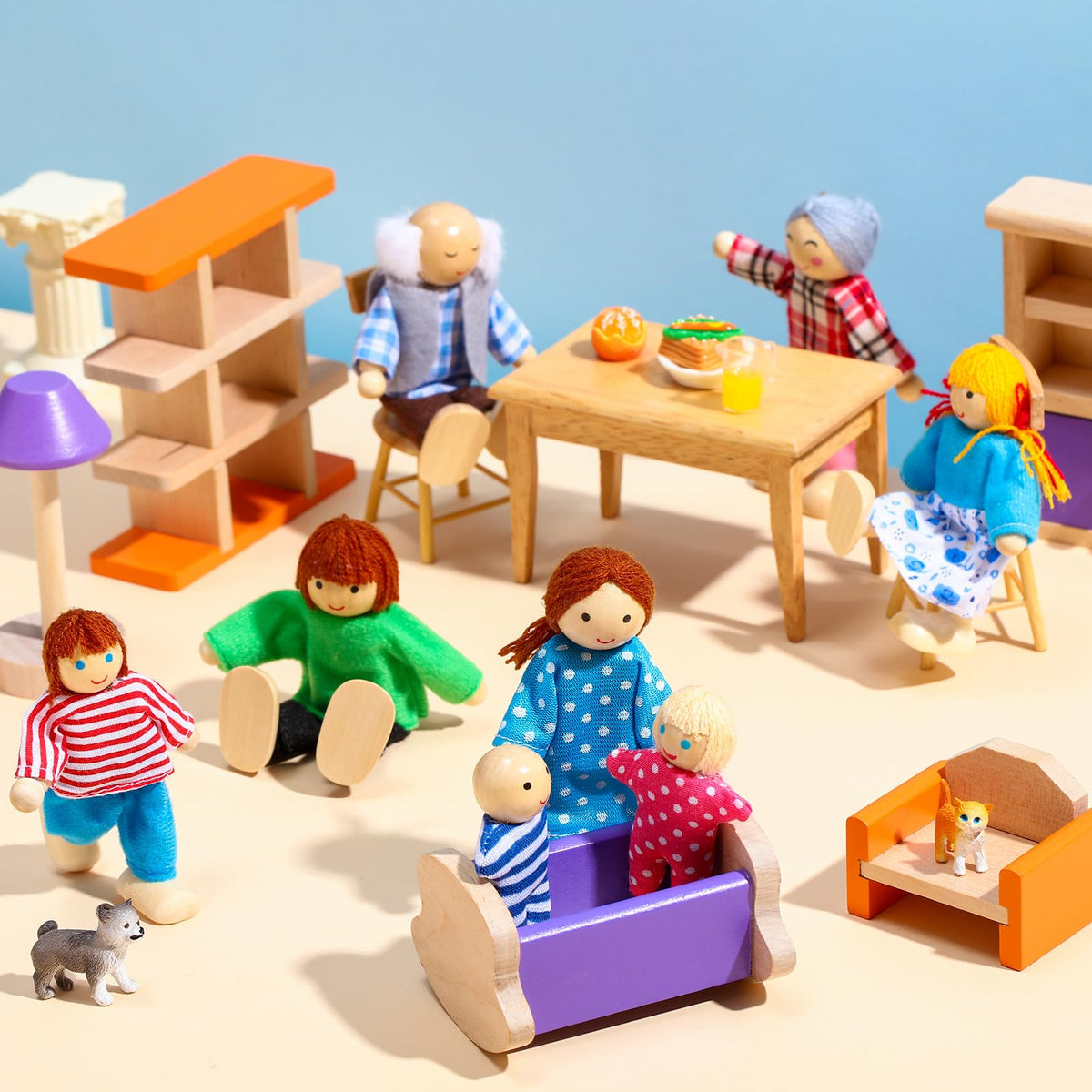 Wooden Dollhouse Family Set Mini People V76967