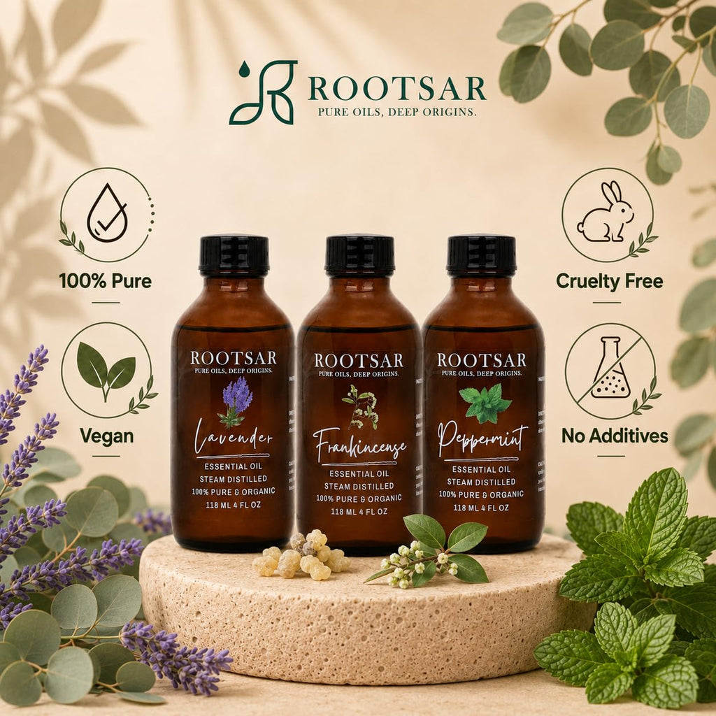 3 Pack Lavender Frankincense Peppermint Essential Oils 4 Fl Oz F480