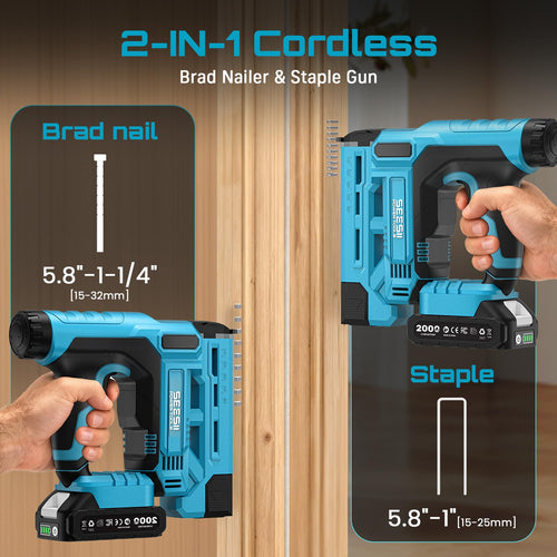 18 Gauge Cordless Brad Nailer and Stapler Gun Q26051