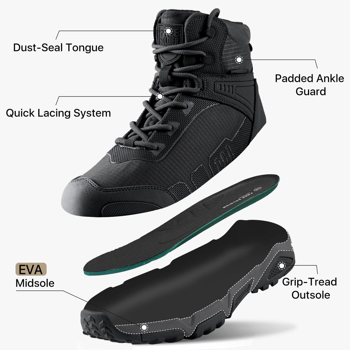 Waterproof Lightweight Tactical Work Boots D647
