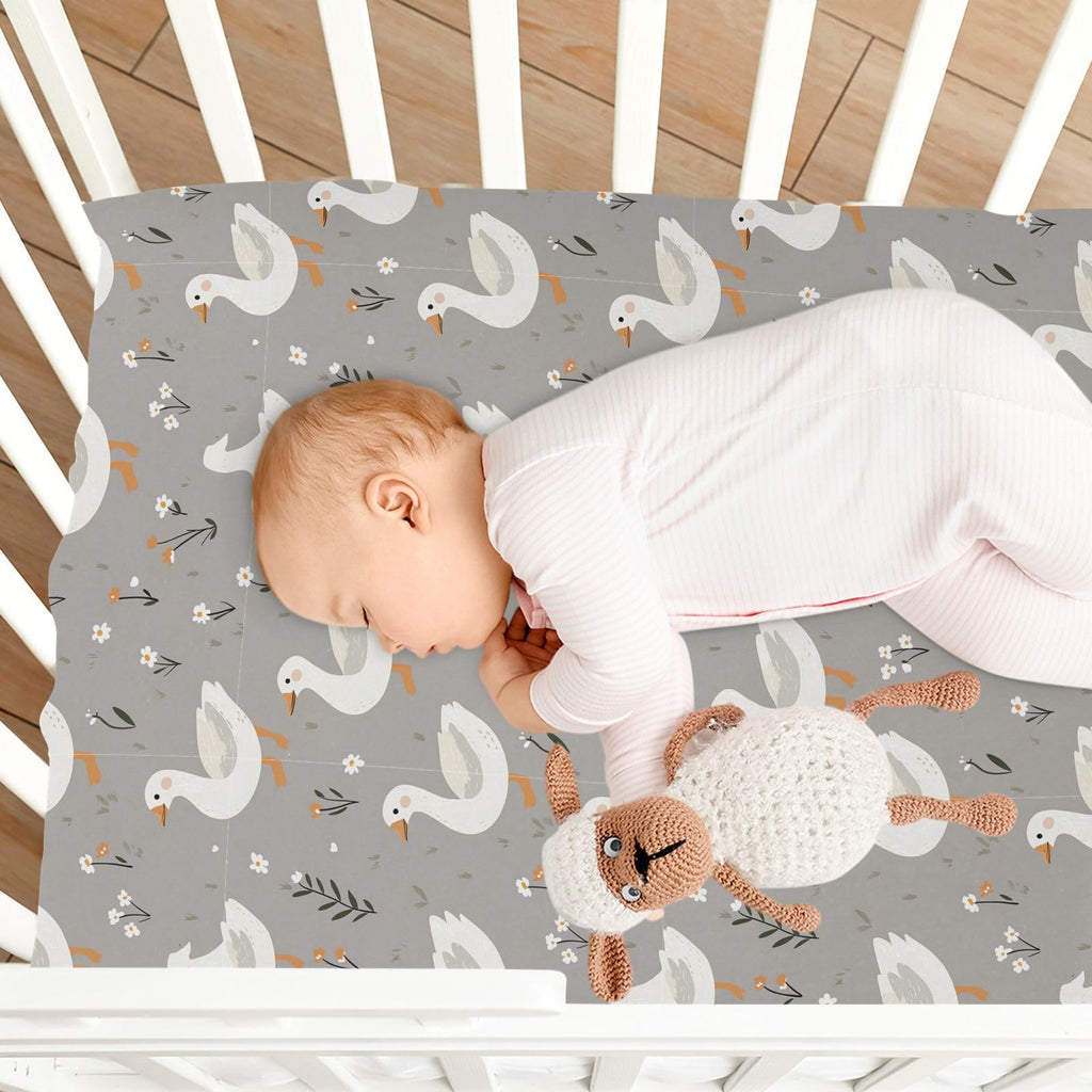 Soft Breathable Microfiber Crib Sheet Fits Standard Size Crib Mattress K835