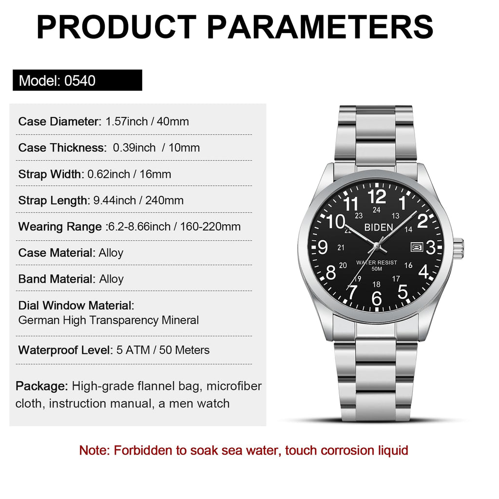 Men's Analog Quartz Waterproof Watch D269