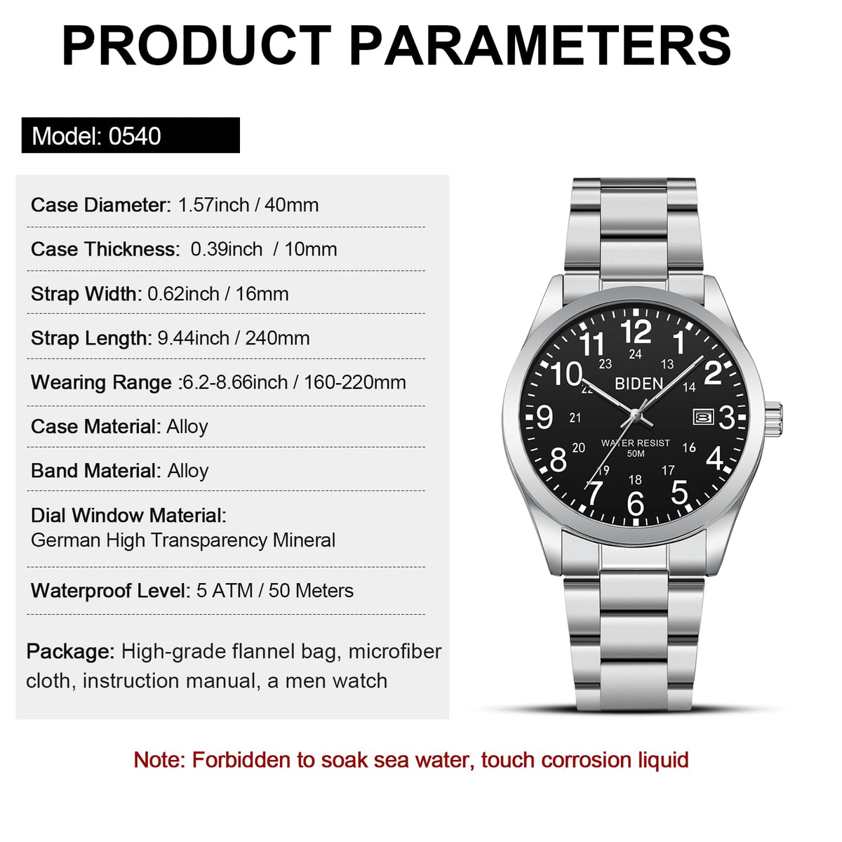 Men's Analog Quartz Waterproof Watch D269