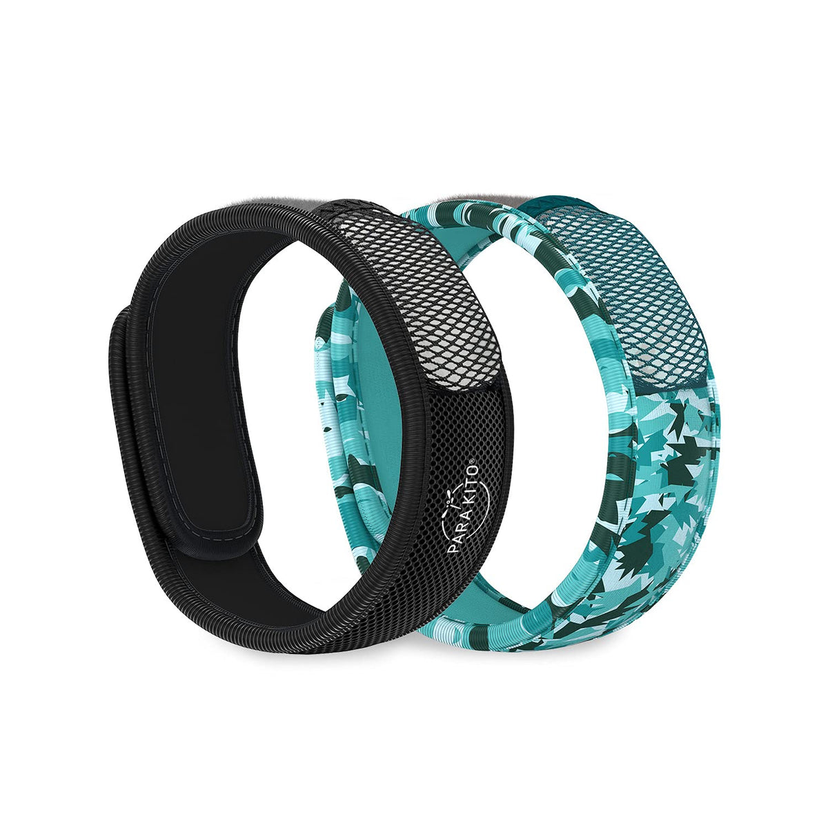 Mosquito Repellent Bracelets + Refill Pellets Bundle Peppermint Oil Black K663