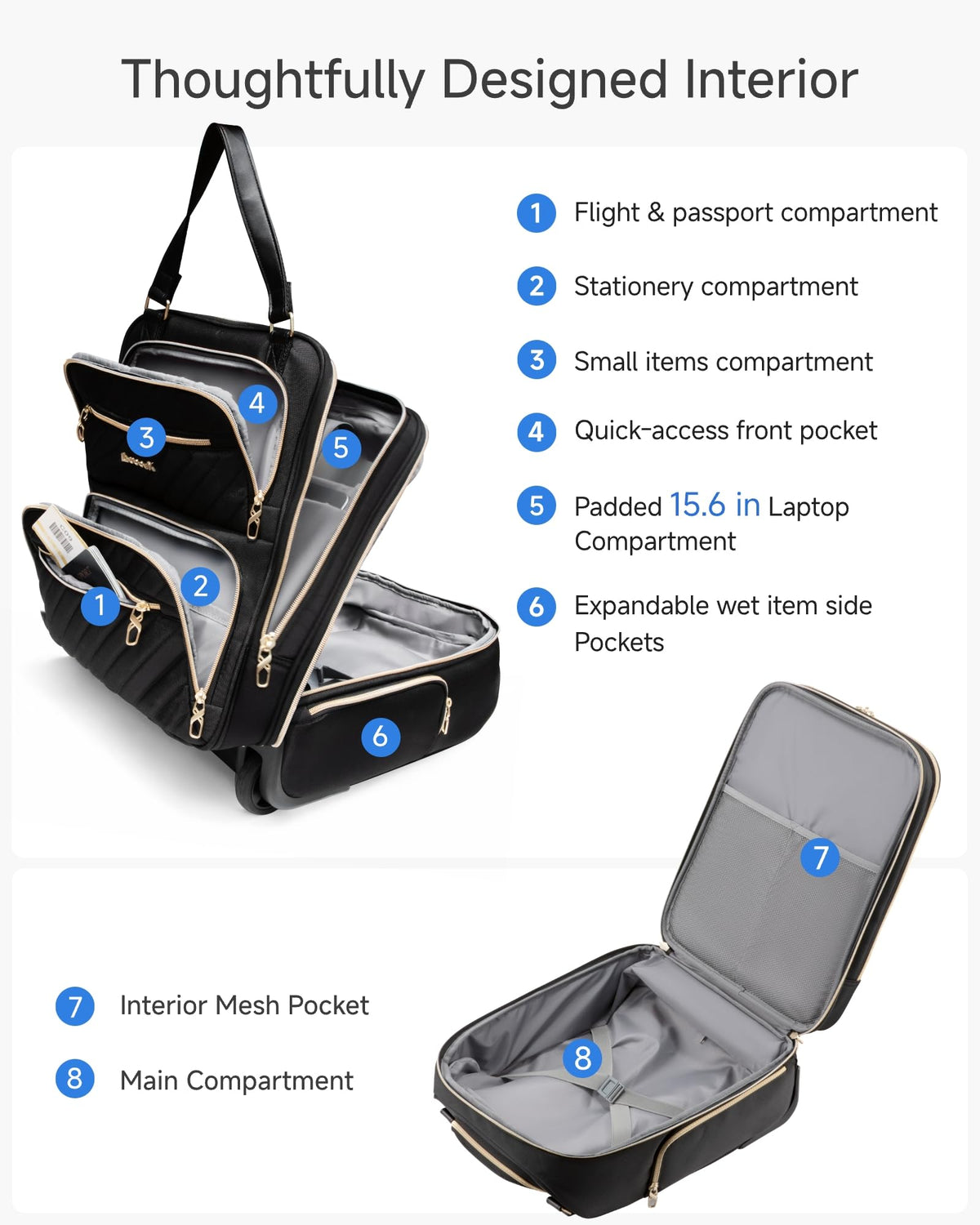 Black 16" Underseat Carry On Bag R677