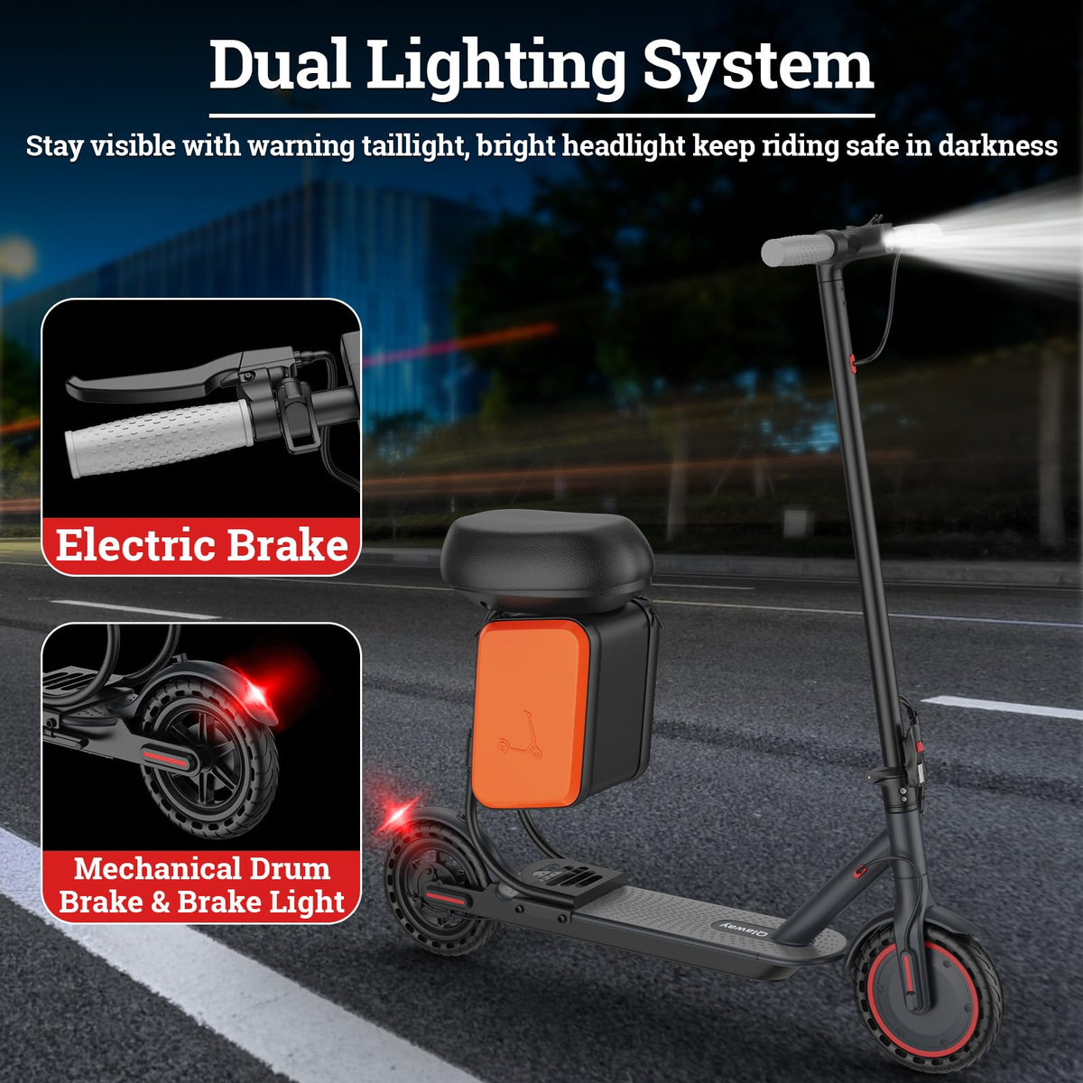 Electric Scooter with Dual Braking System A243376