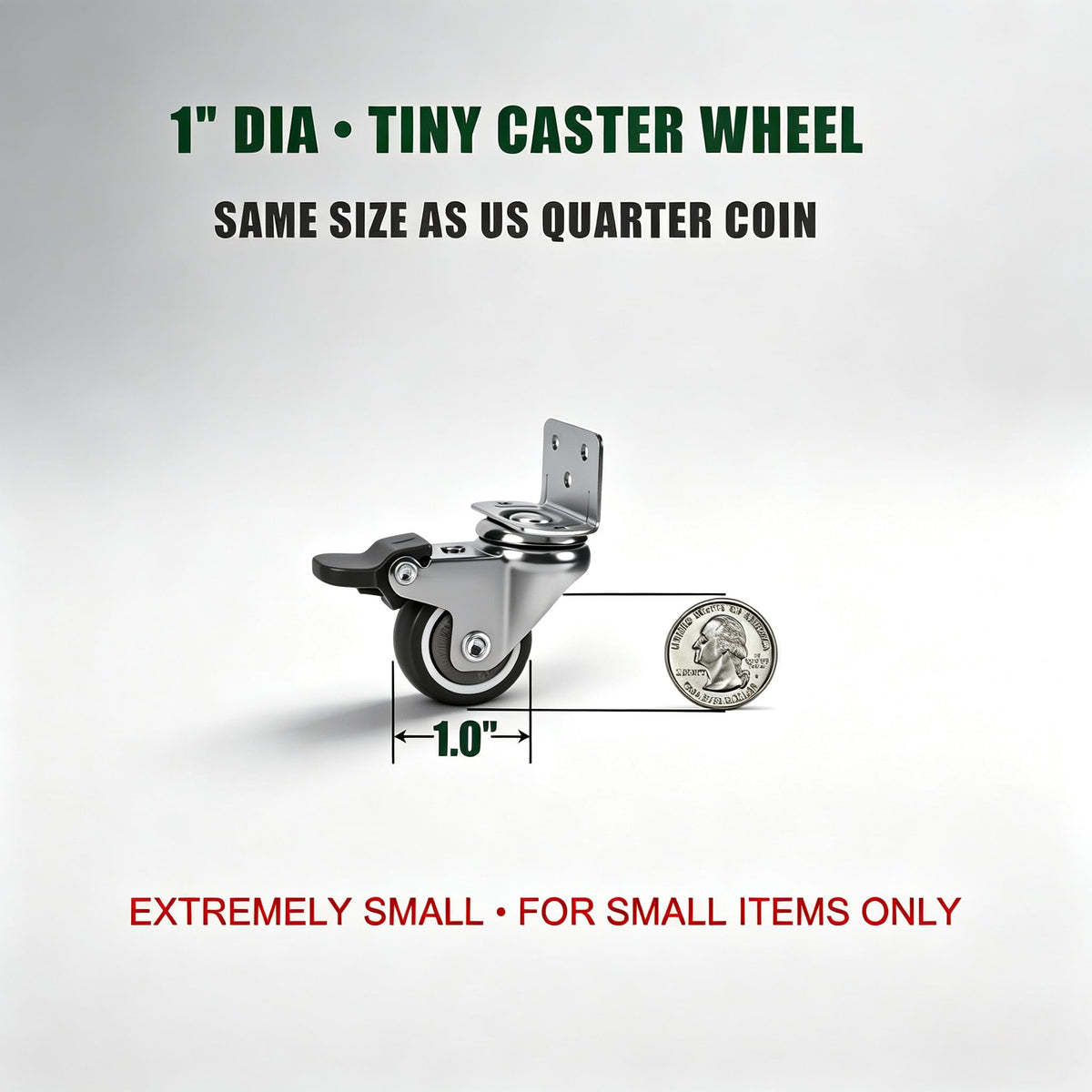 1" Low Profile Caster Wheels Set of 4 B46102