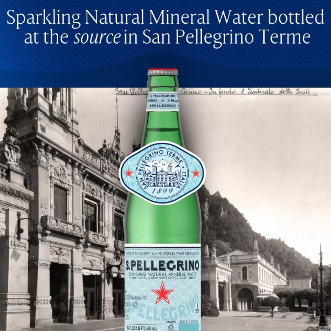 Sparkling Natural Mineral Water 500 mL Glass Bottles 8 Pack X216717