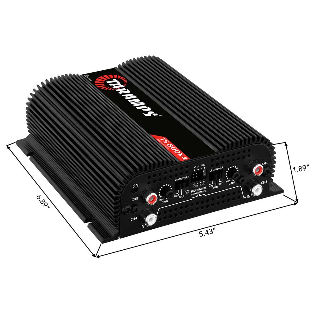 Black 800W RMS 4 Channel Class D Car Amplifier X97587