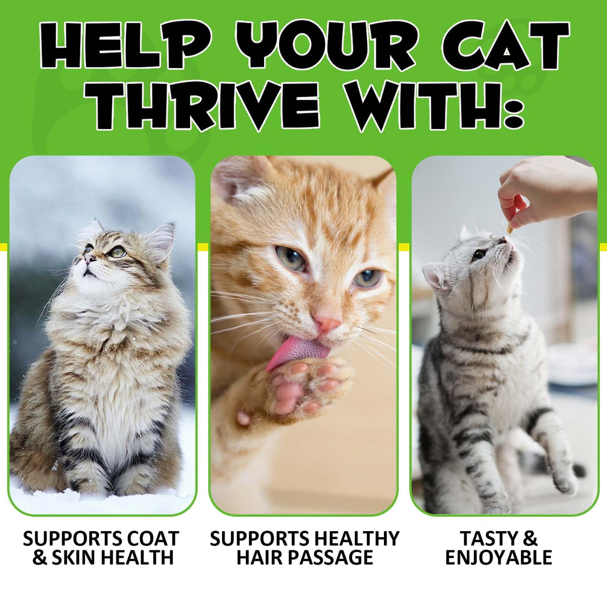 Cat Hairball Support Chews with Cat Grass & Omega-3 Fish Oil Z32737