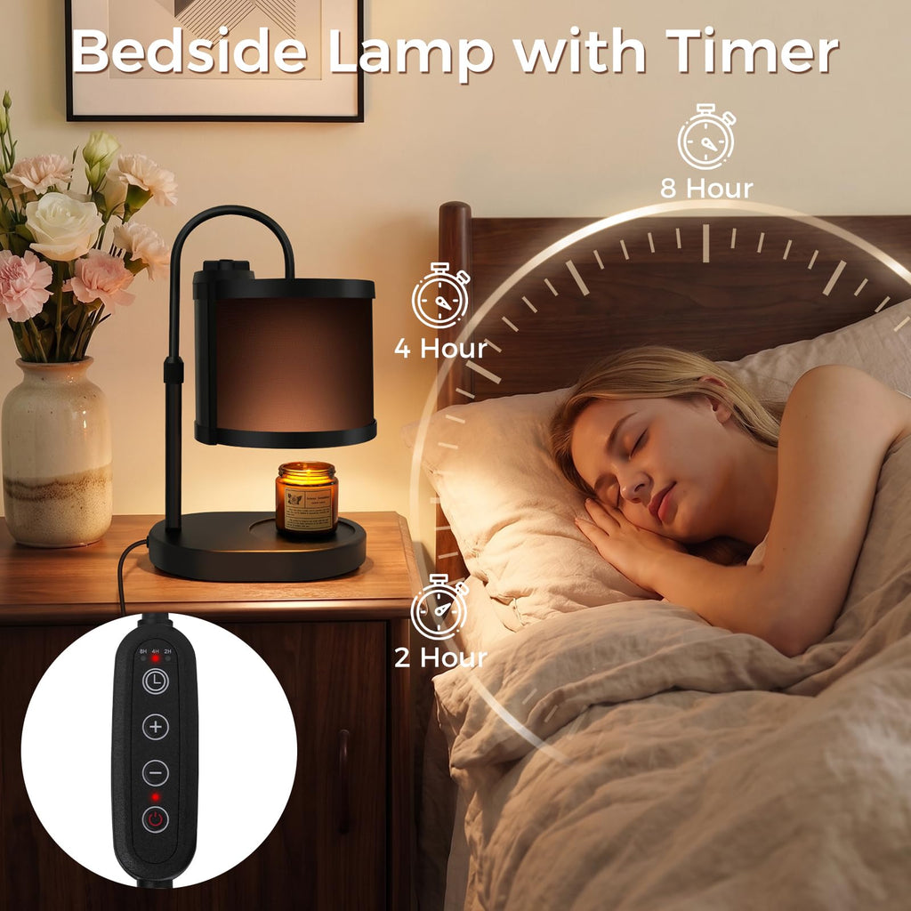 Black Candle Warmer Lamp with Timer and Dimmer X86637