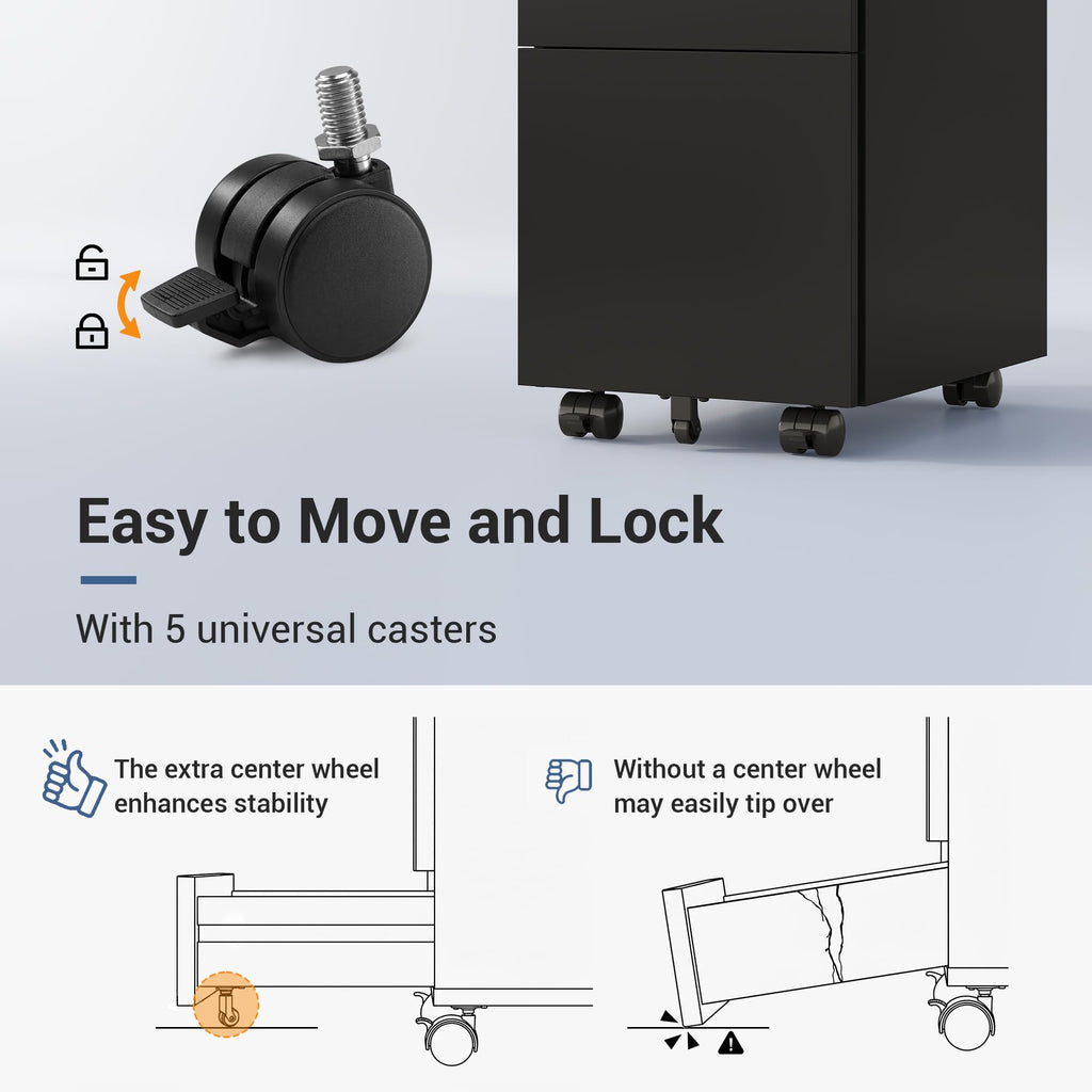 3 Drawer File Cabinet with Lock J9682