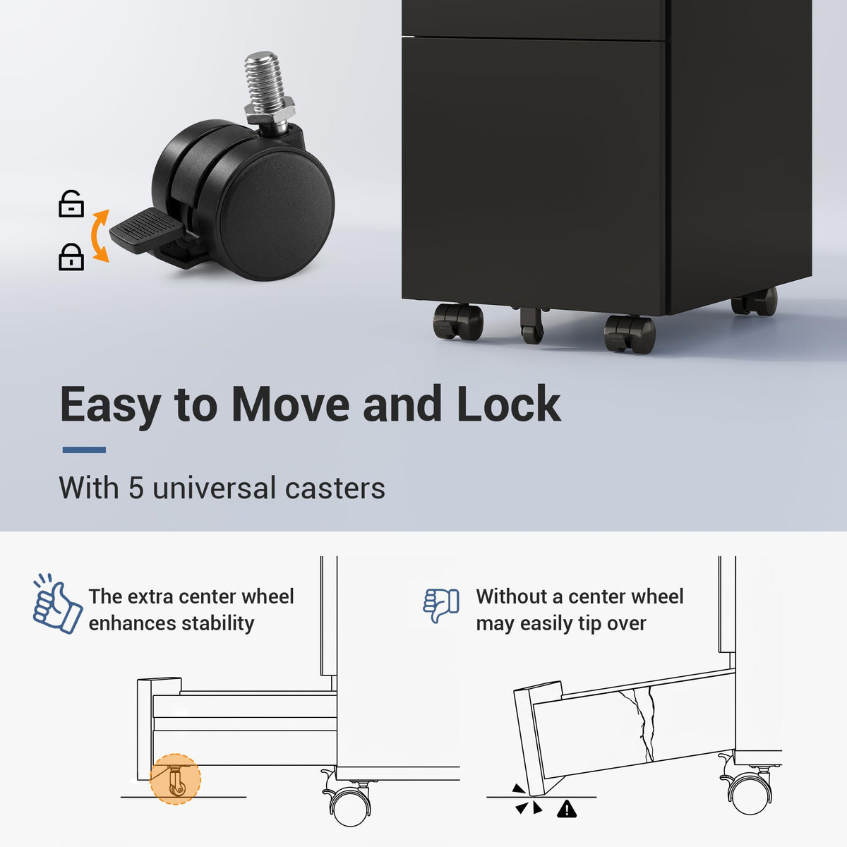 3 Drawer File Cabinet with Lock J9682