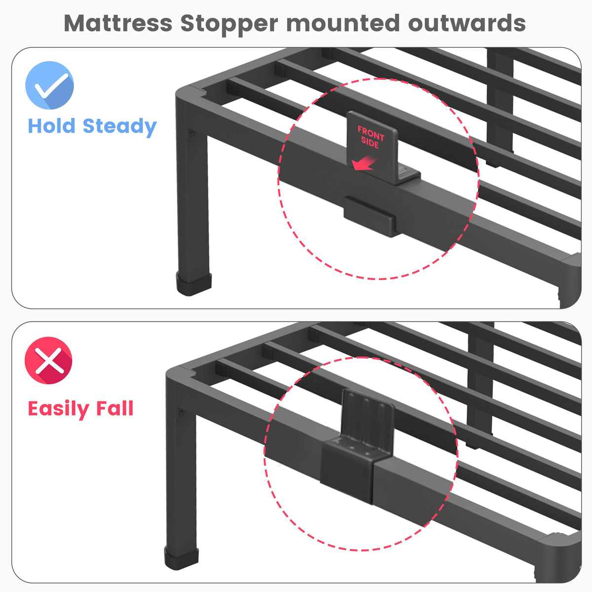 14 Inch Twin Metal Bed Frame D884