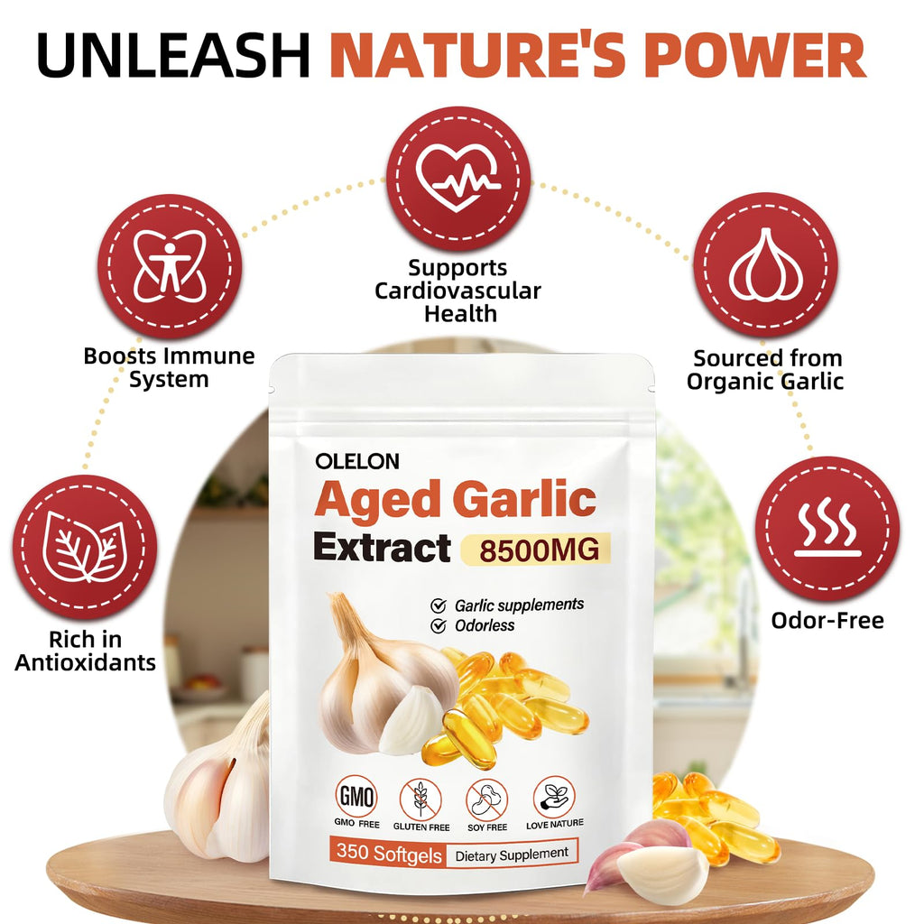 Aged Garlic Extract 350 Softgels Odorless Organic Garlic Supplement J44635
