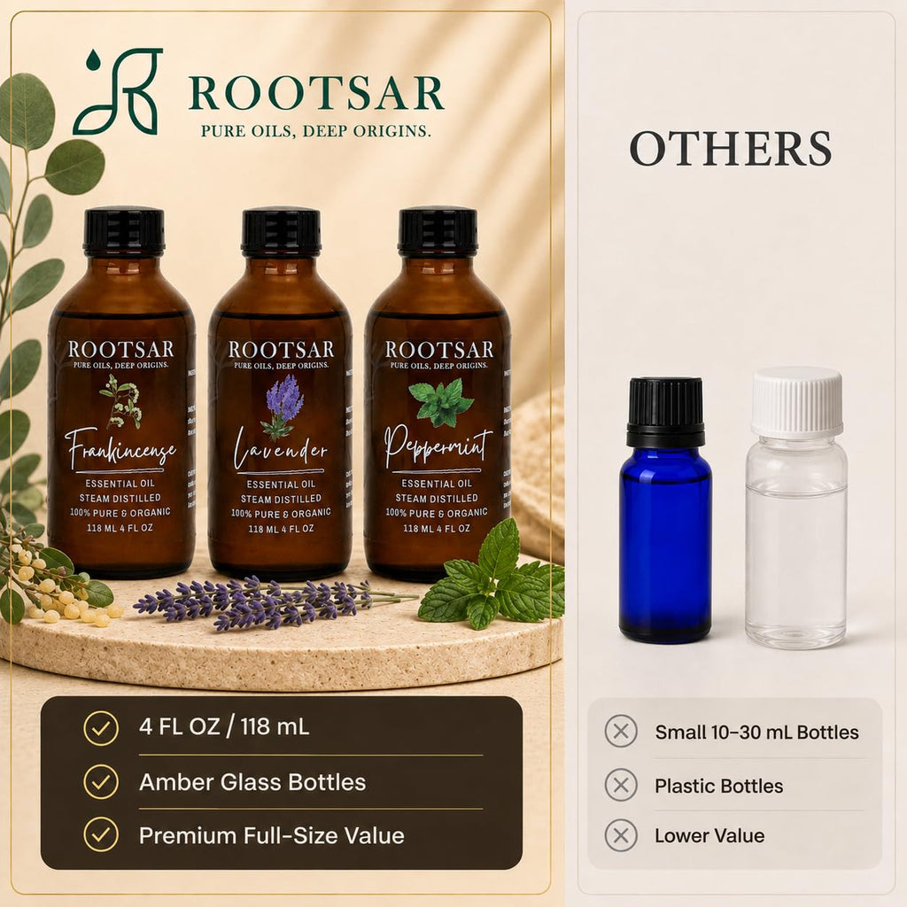 3 Pack Lavender Frankincense Peppermint Essential Oils 4 Fl Oz F480