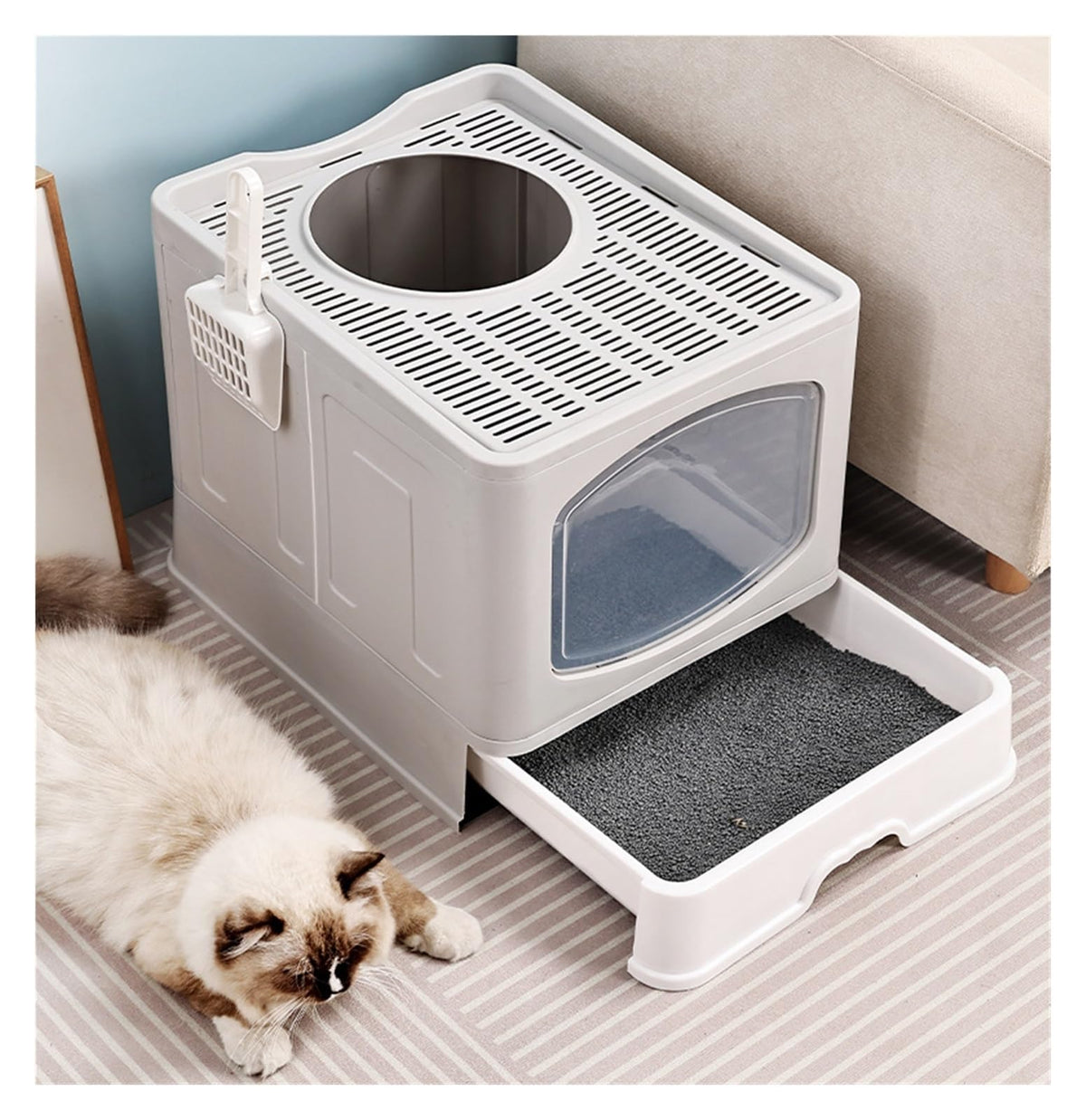 Foldable Cat Litter Box with Lid T53039