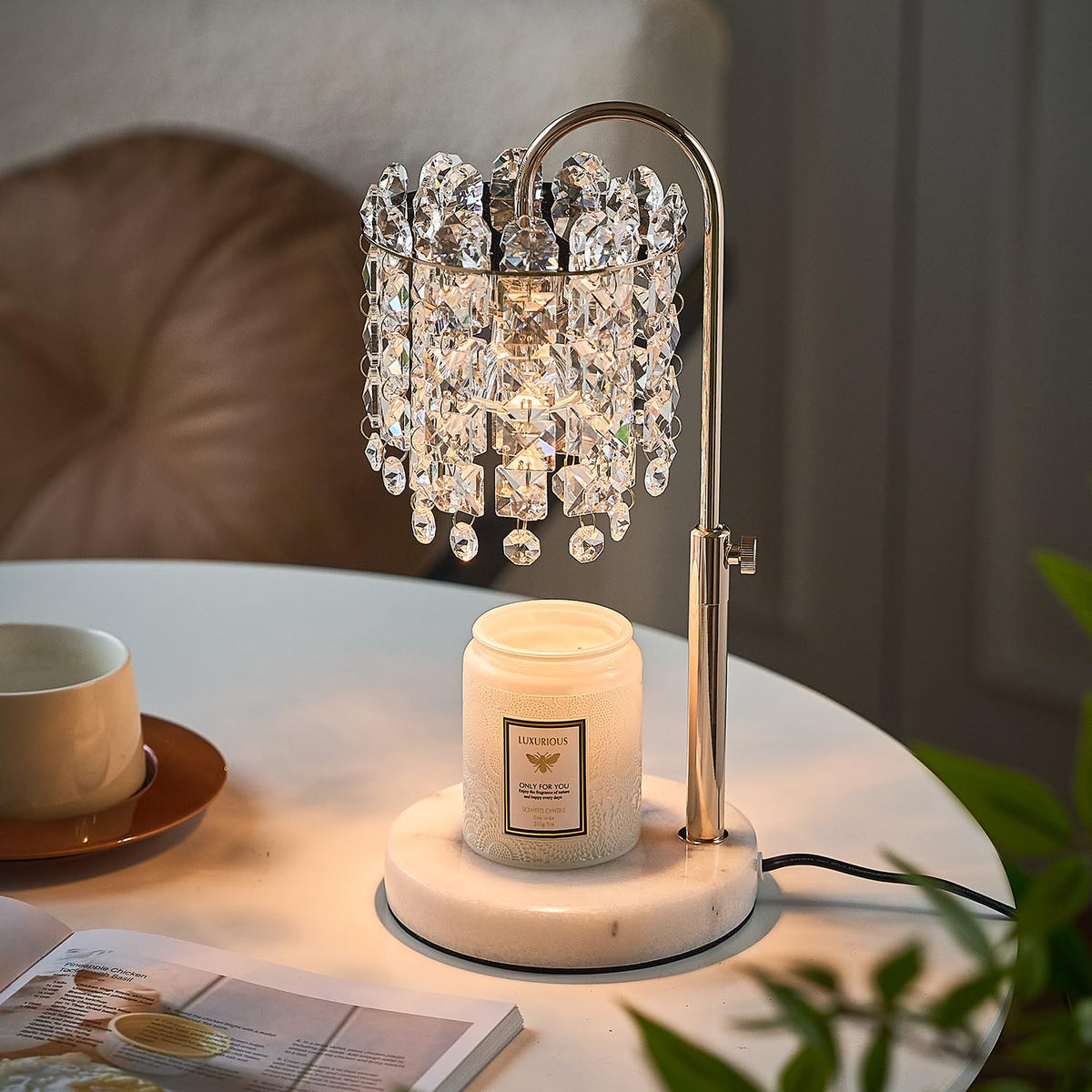 Candle Warmer Lamp with Timer Dimmer Adjustable Height O81284