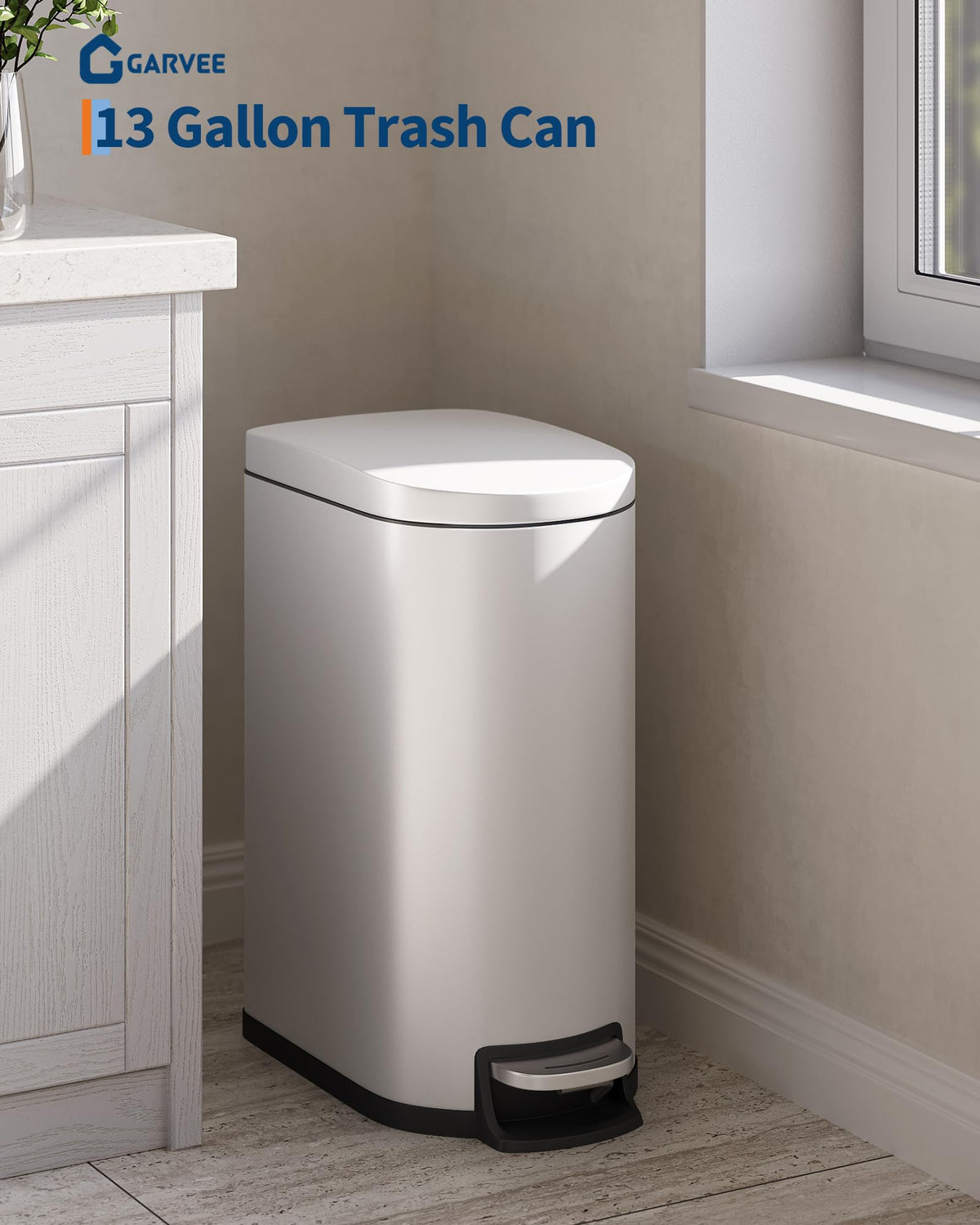 13.2 Gallon Stainless Steel Kitchen Trash Can U9249