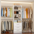 White Closet System with Drawers and Adjustable Shelves H717