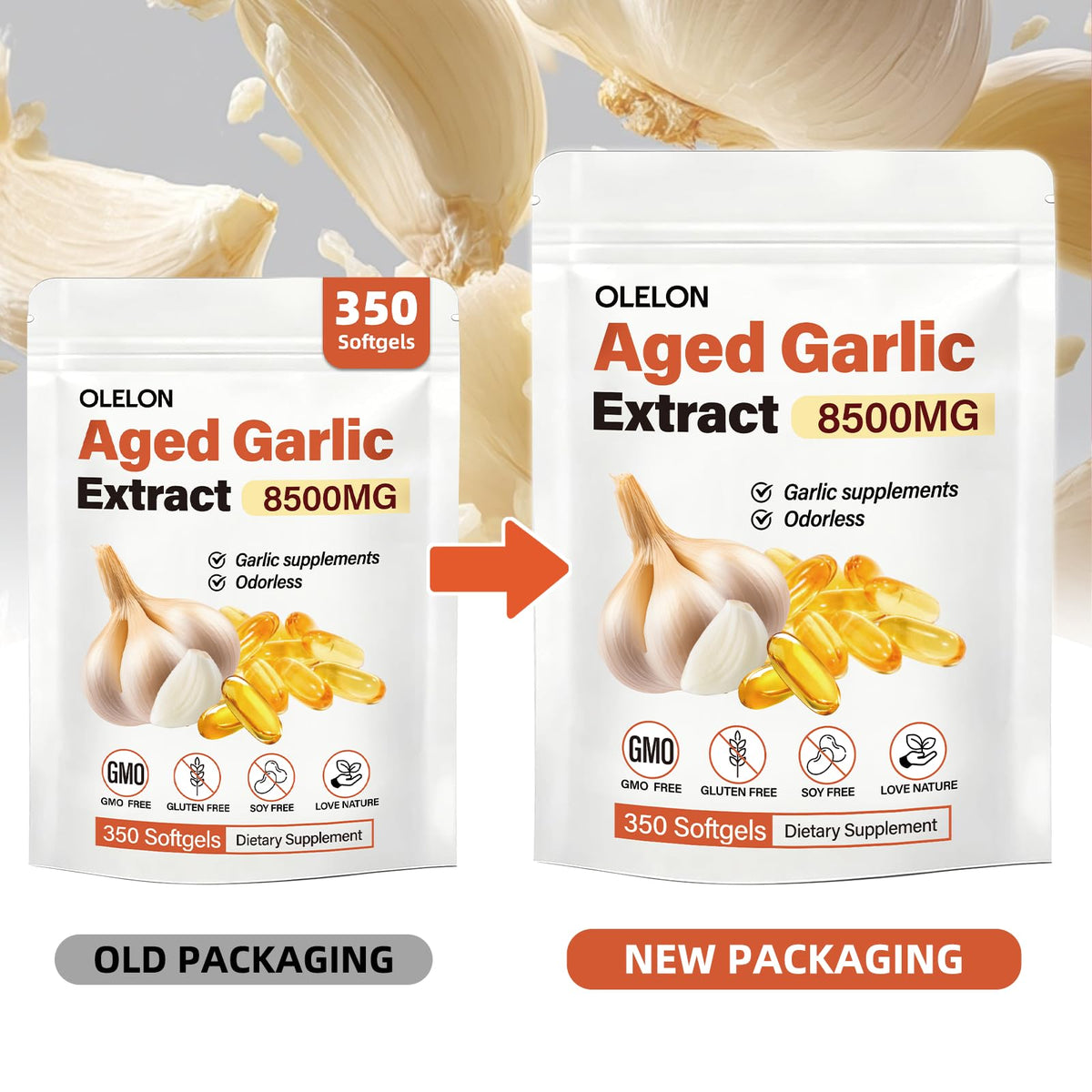 Aged Garlic Extract 350 Softgels Odorless Organic Garlic Supplement J44635