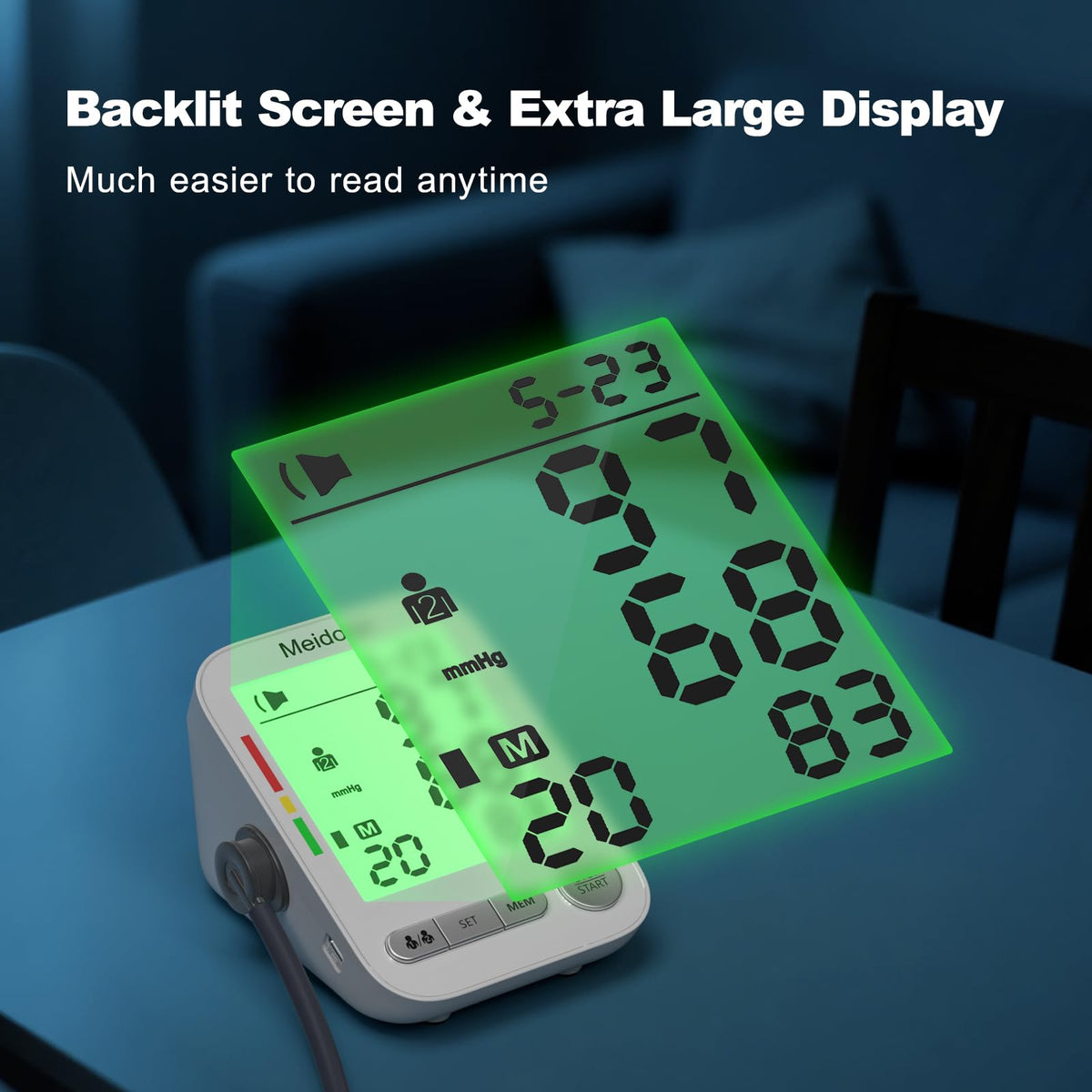 Rechargeable Automatic Digital Blood Pressure Monitor with 2 Cuffs D3818