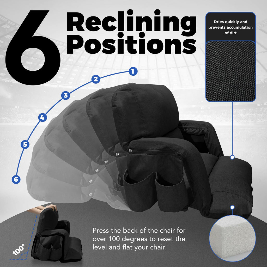 Black Wide Stadium Seats with Back Support Q659596