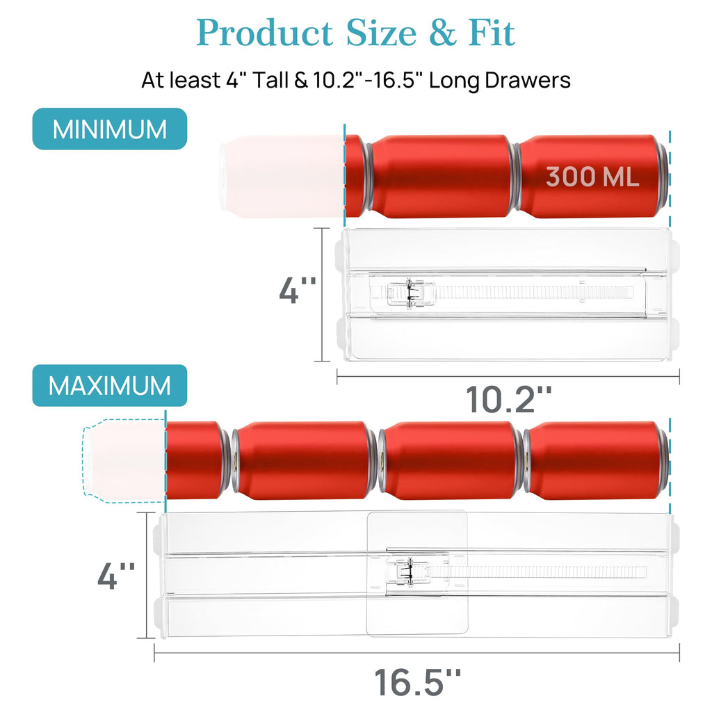 12 Pack Adjustable Clear Plastic Drawer Dividers F3005