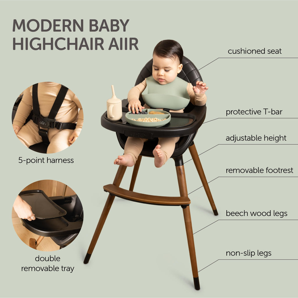 Convertible Wooden High Chair with Adjustable Height H406
