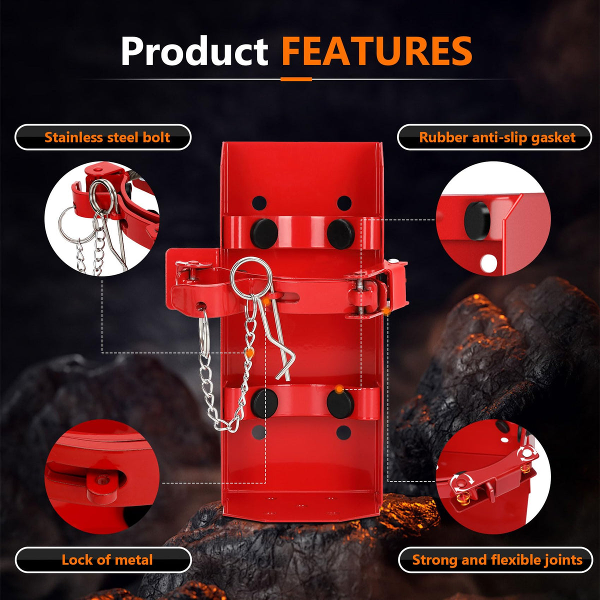 Heavy Duty Fire Extinguisher Brackets & Mounts Steel Red P54890