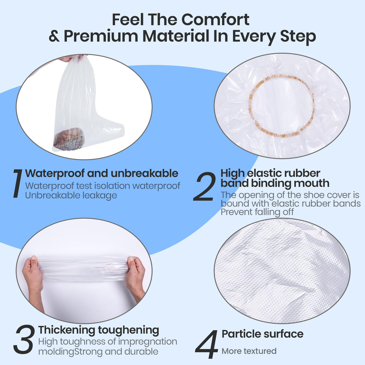 10 Pairs Waterproof Non-Slip Plastic Boot Covers I32381