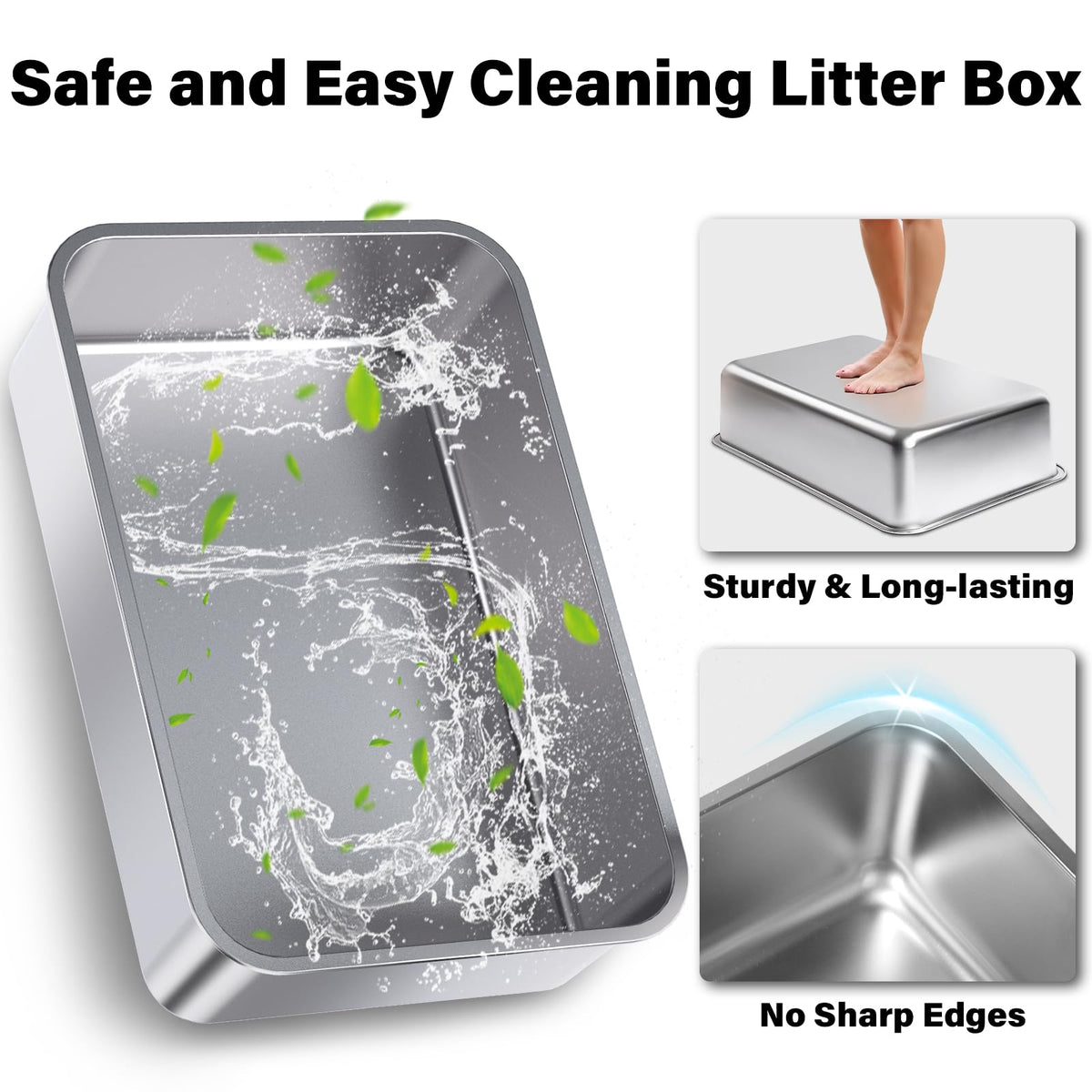 Stainless Steel XL Litter Box with Lid G9512