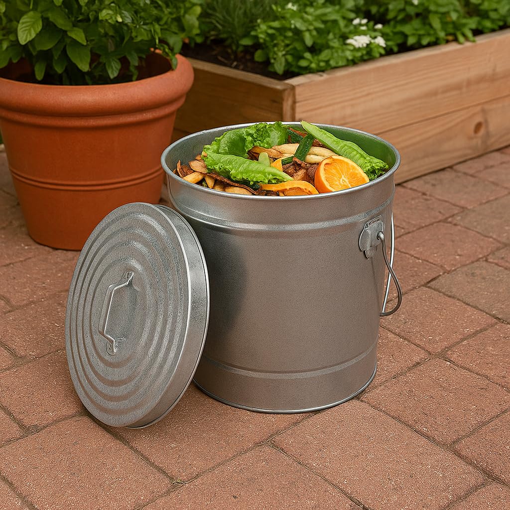 6-Gallon Galvanized Steel Locking Lid Storage Can K897