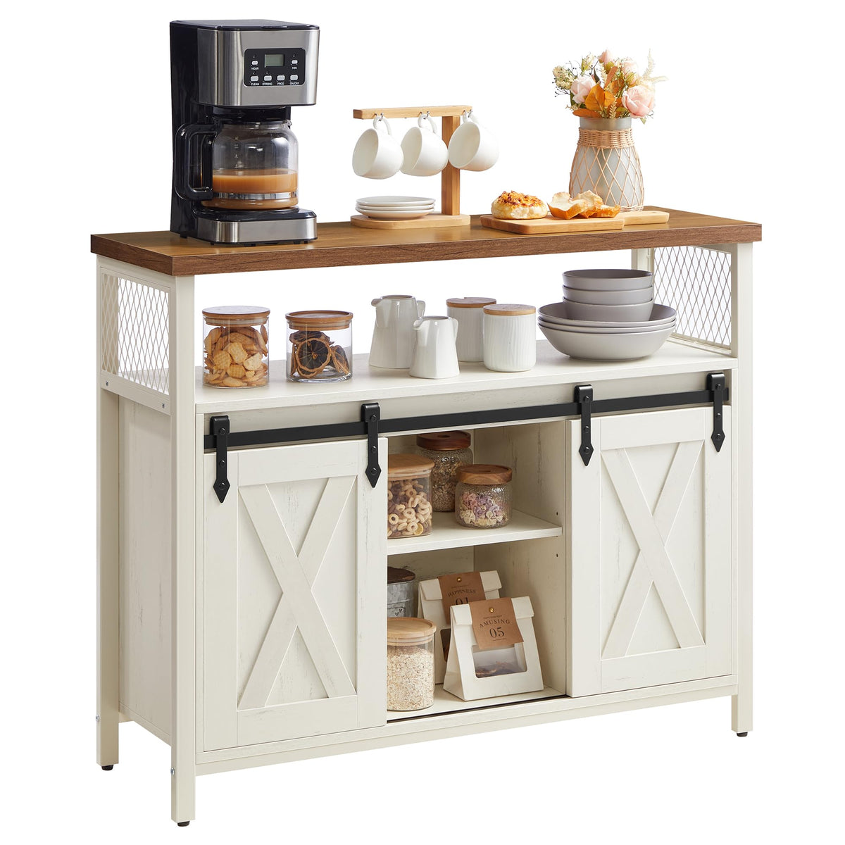 Buffet Cabinet with 2 Sliding Barn Doors R8614