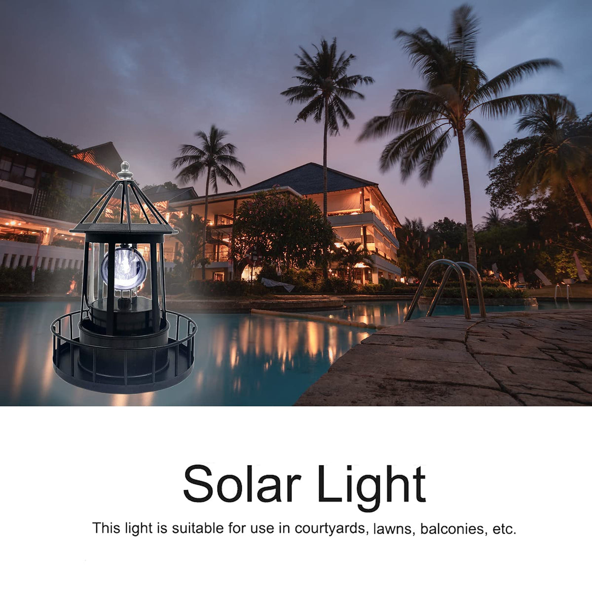 Solar Powered Lighthouse Garden Decoration L80900