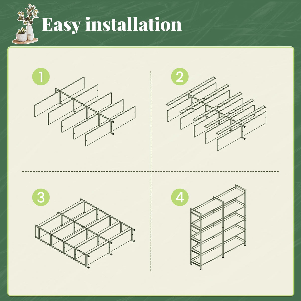 5 Tier Bookshelf with 10 Open Shelves V7053