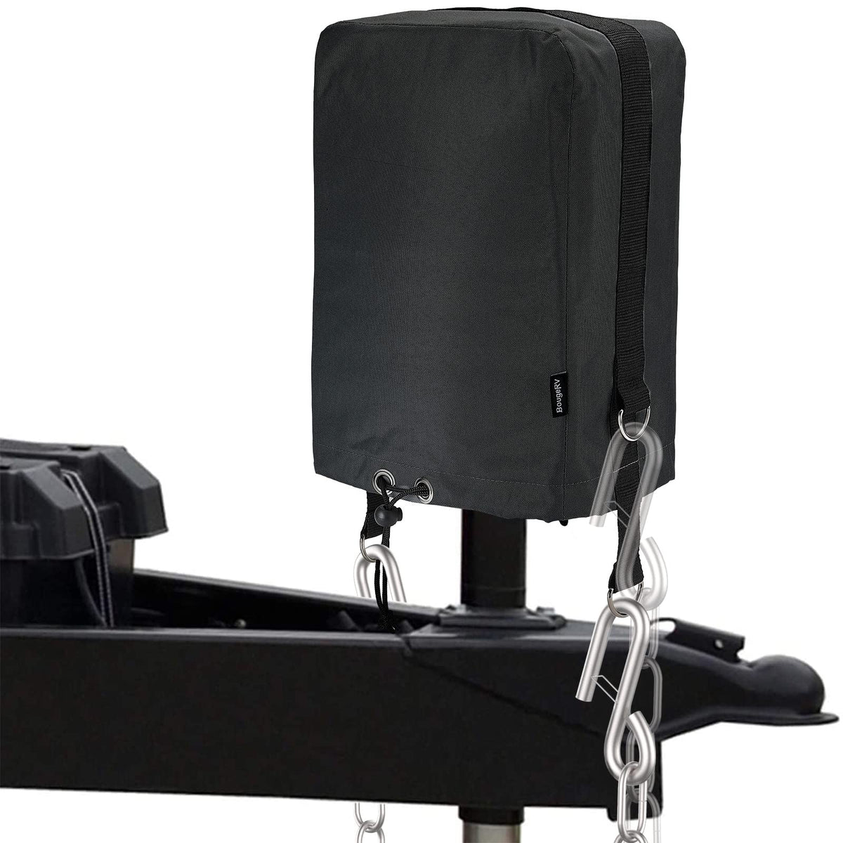 Black 600D RV Electric Tongue Jack Cover with D Rings W780
