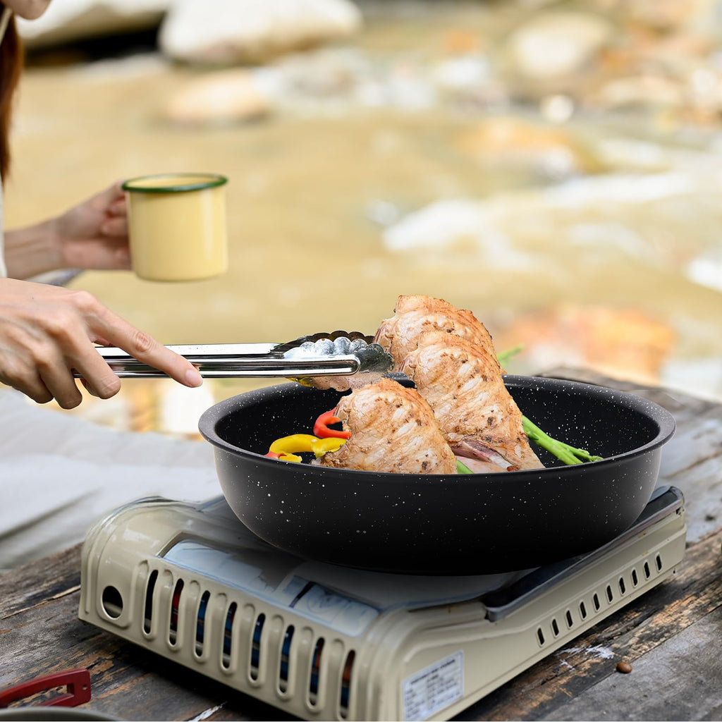 12-Piece Nonstick Cookware Set with Detachable Handle, Black K264