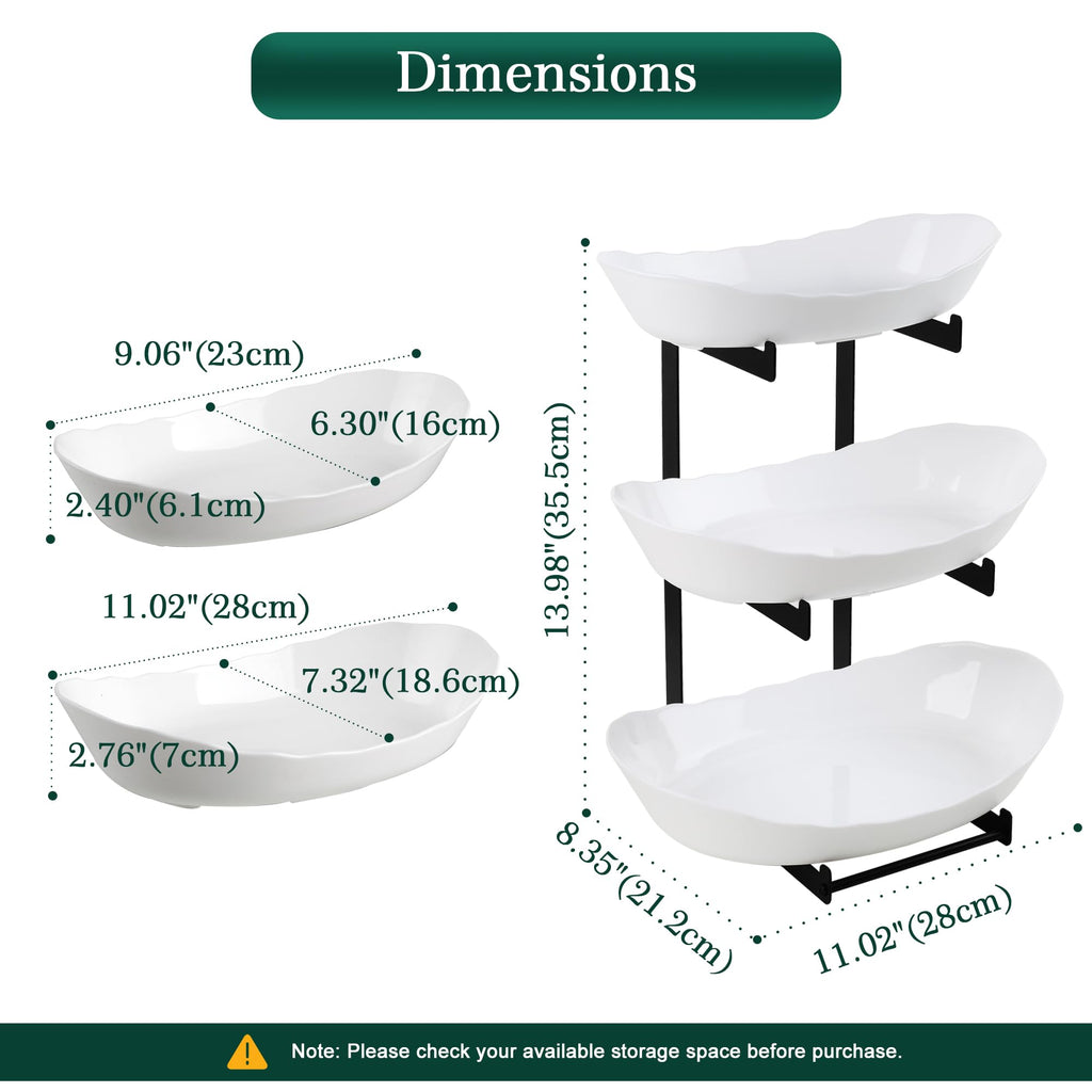 3 Tier White Plastic Fruit Bowl F57111