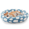 Blue Round Dog Bed with Washable Cover D91326