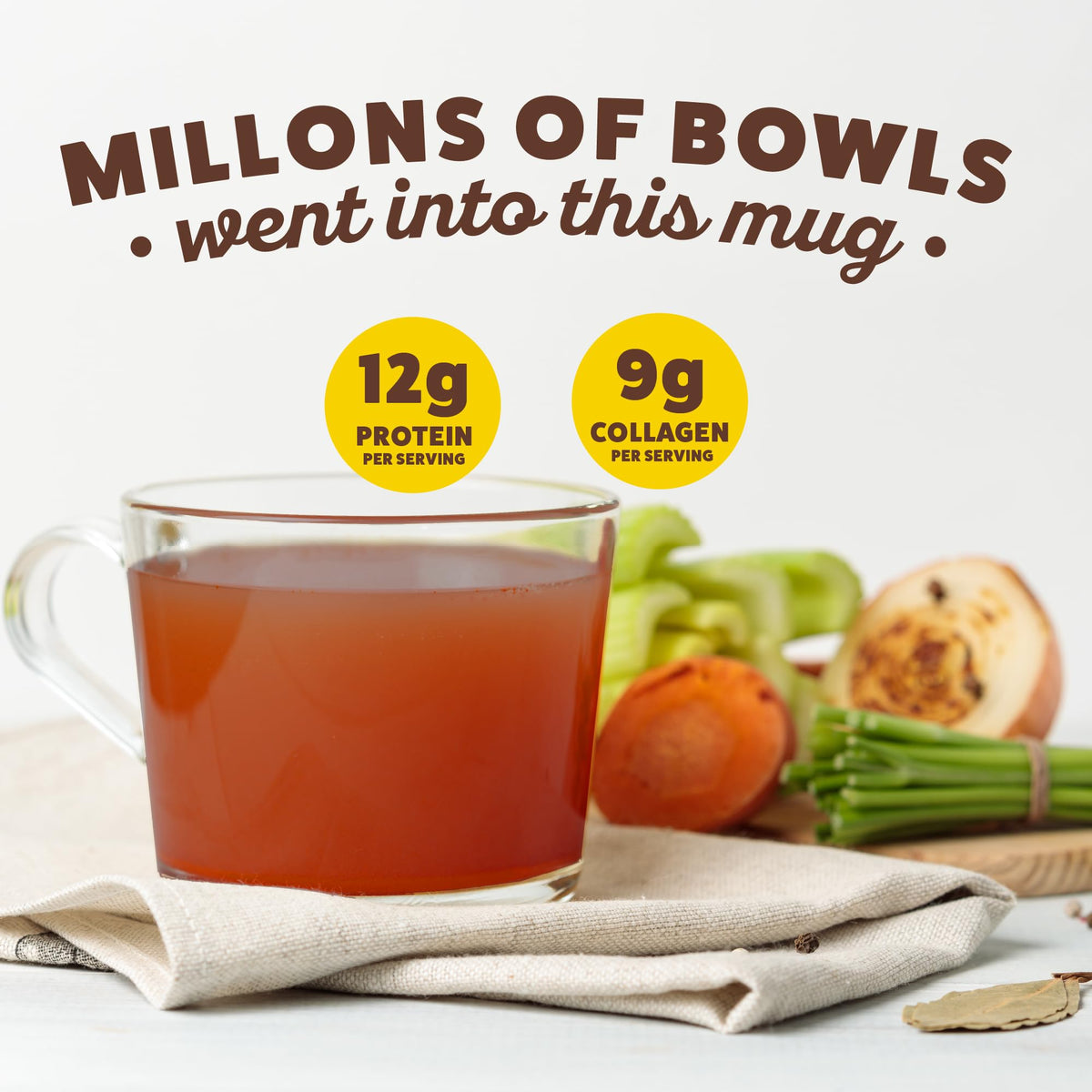 Instant Sipping Bone Broth Mix Beef 0.53 oz Pack of 30 U106